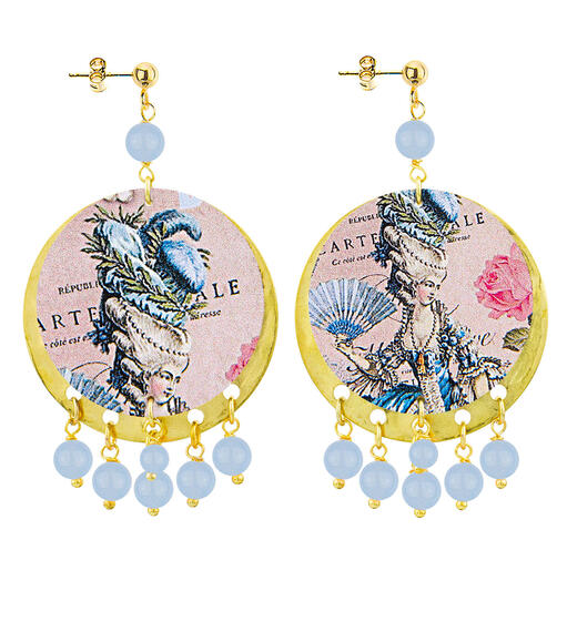 Orecchini Maria Antonietta Classico Celeste - Lebole Maison