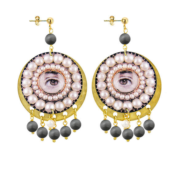 Orecchini Occhi Classico Grigio Scuro - Lebole Maison