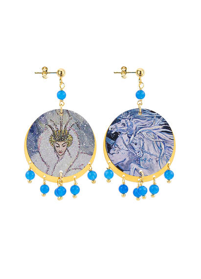 Orecchini Regina Di Ghiaccio Piccolo Azzurro - Lebole Maison
