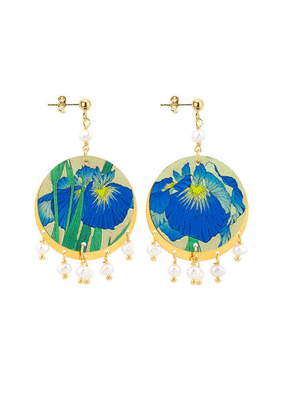 Orecchini Fiore Azzurro Piccolo Azzurro - Lebole Maison