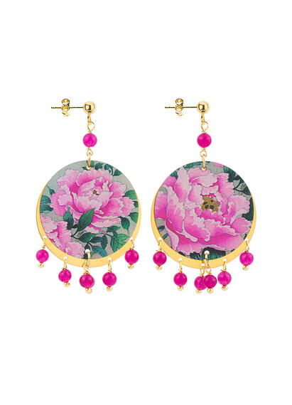 Orecchini Fiore Rosa Piccolo Fucsia - Lebole Maison