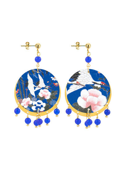 Orecchini Airone Piccolo Blu - Lebole Maison