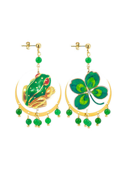Orecchini Rana Gioiello Piccolo Verde - Lebole Maison