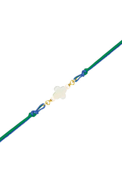 Bracciale Quadrifoglio Azzurro E Verde - Lebole Maison
