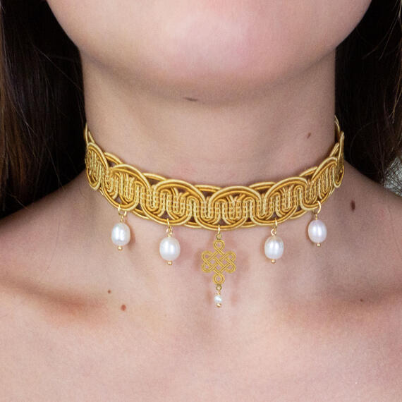 Infinity Gold Pearl Necklace - Lebole Maison