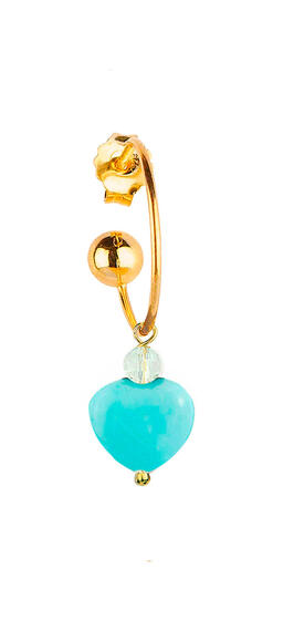 Orecchino Hoop Cuore Turchese - Lebole Maison