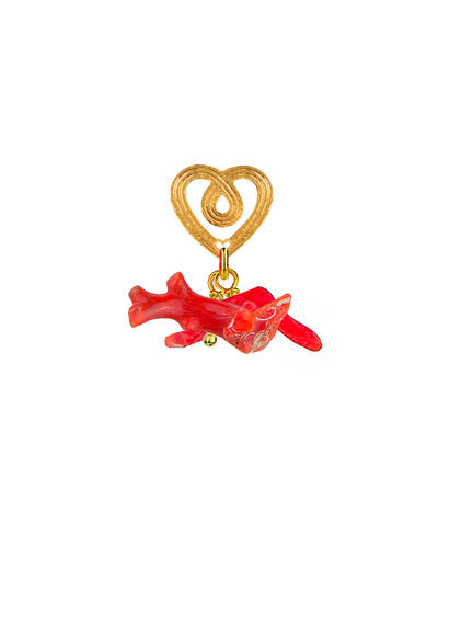Orecchino Cuore Corallo - Lebole Maison