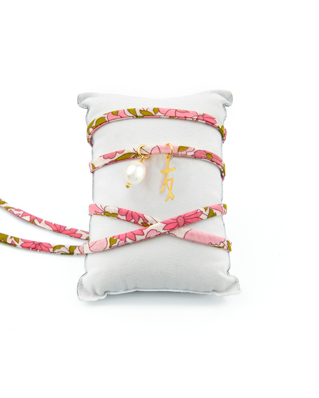 Set Bracciali Tessuto Fiori Amicizia Perla - Lebole Maison