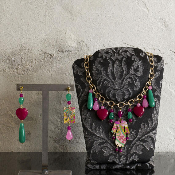 Parure Girocollo Kimono Solo Io Fucsia - Lebole Maison