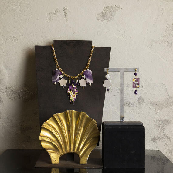 Parure Girocollo Kimono Solo Io Viola - Lebole Maison