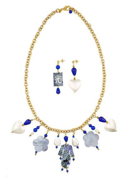 Parure Girocollo Kimono Solo Io Blu - Lebole Maison