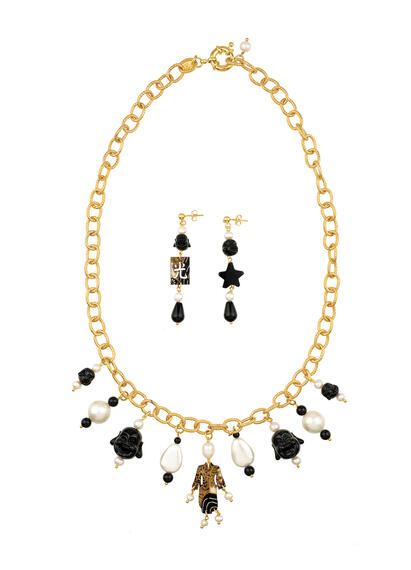 Parure Girocollo Kimono Mini Solo Io Nero - Lebole Maison