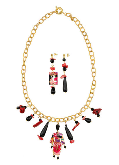 Parure Girocollo Kimono Solo Io Nero - Lebole Maison