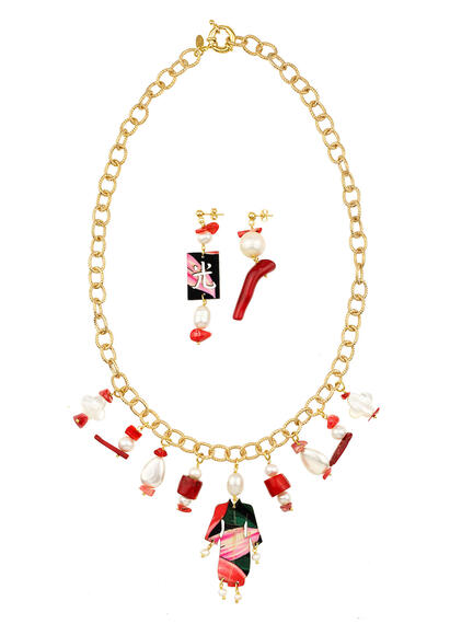 Solo Io Necklace Set Mother Of Pearl - Lebole Maison