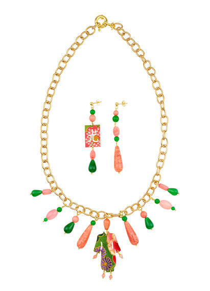 Parure Girocollo Kimono Solo Io Rosa Sfumato - Lebole Maison
