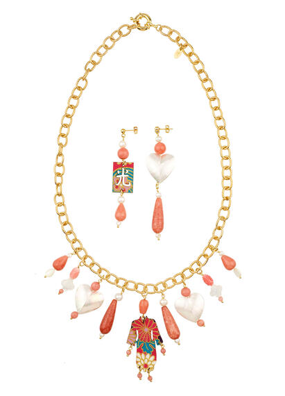 Parure Girocollo Kimono Solo Io Rosa Sfumato - Lebole Maison