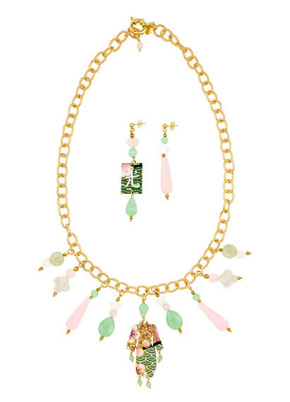 Parure Girocollo Kimono Solo Io Verde Giada - Lebole Maison