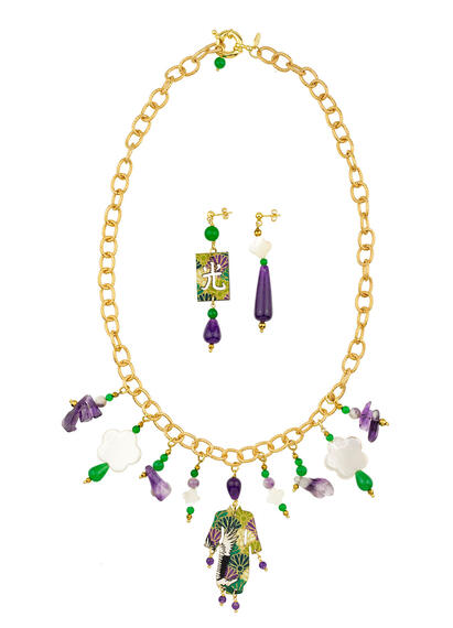 Parure Girocollo Kimono Solo Io Viola - Lebole Maison