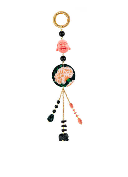 Charm Bag Fiore Rosa Nero - Lebole Maison