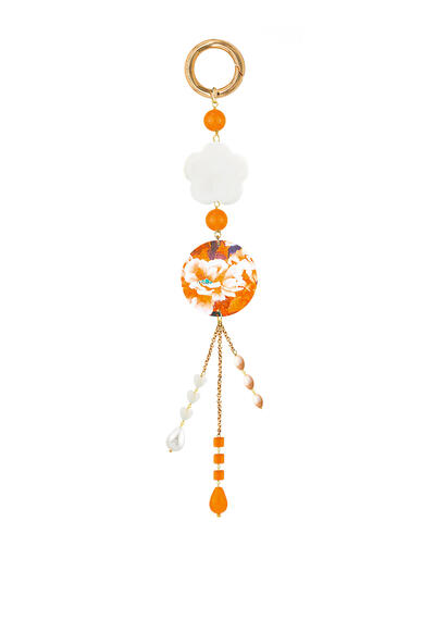 Charm Bag Fiore Bianco Arancione - Lebole Maison