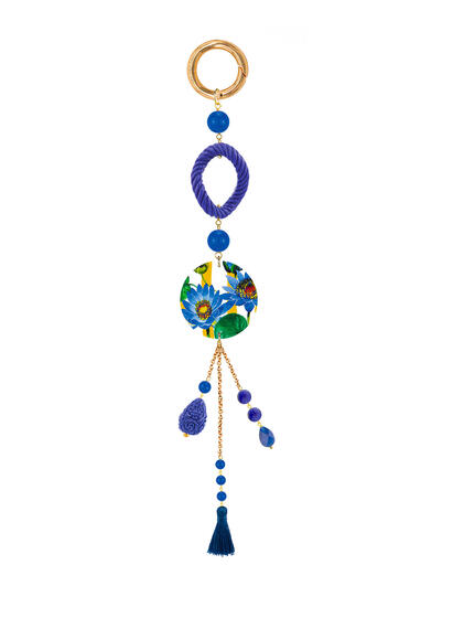 Charm Bag Fiore Righe Blu - Lebole Maison