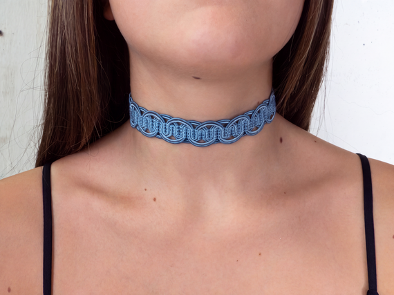 Choker Passamaneria Celeste - Lebole Maison