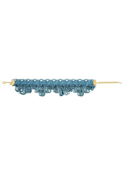 Choker Passamaneria Frange Celeste - Lebole Maison