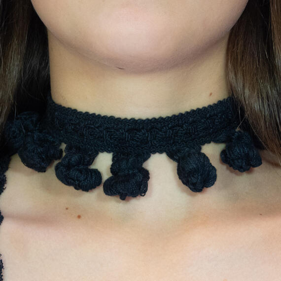 Choker Passamaneria Nappe Nero - Lebole Maison
