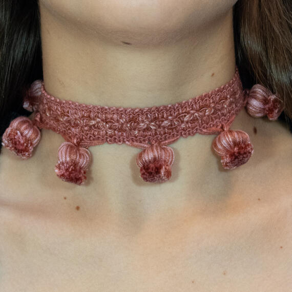 Choker Passamaneria Nappe Rosa - Lebole Maison