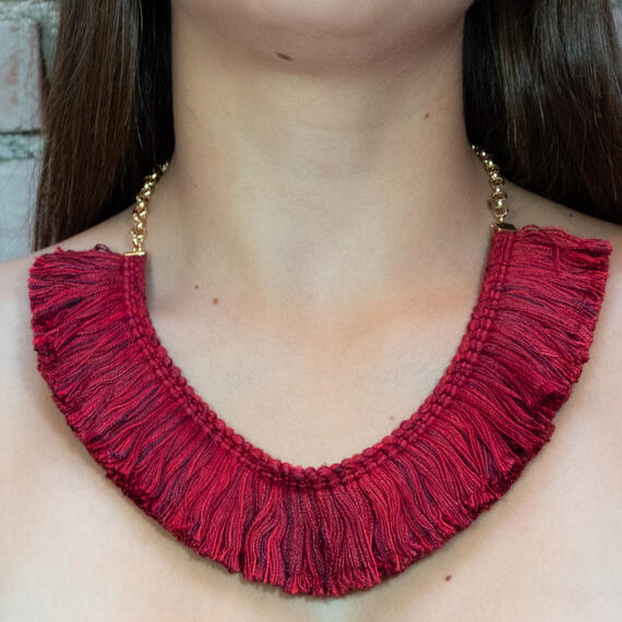 Collana Passamaneria Frange Rosso - Lebole Maison