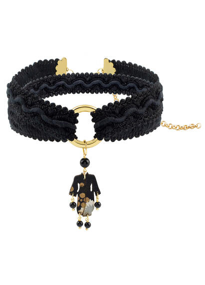Choker Passamaneria Kimono Mini Nero - Lebole Maison