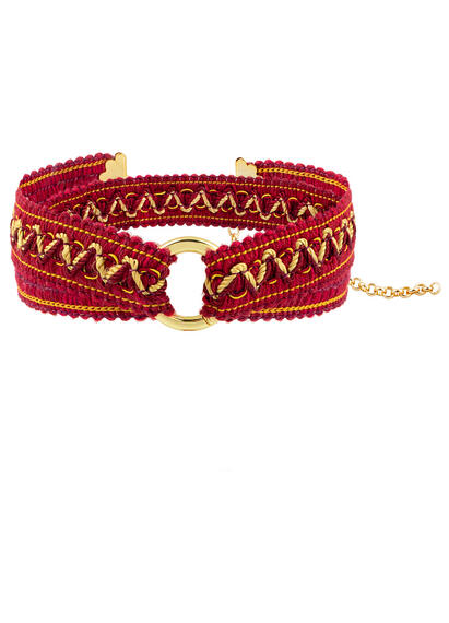 Choker Passamaneria Anello Rosso - Lebole Maison
