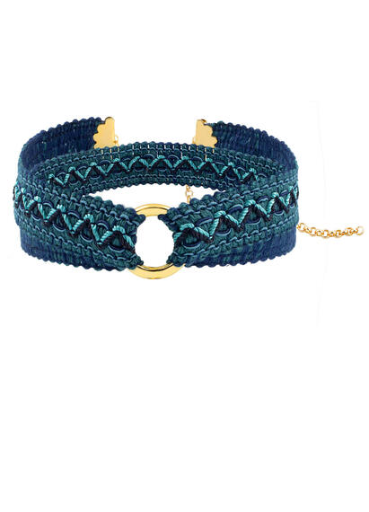 Choker Passamaneria Anello Azzurro - Lebole Maison