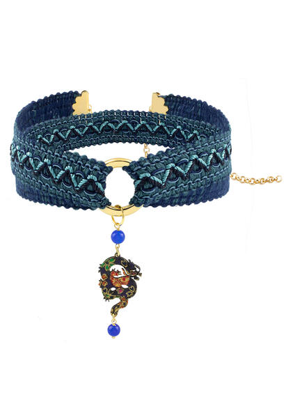 Choker Passamaneria Drago Mini Blu - Lebole Maison