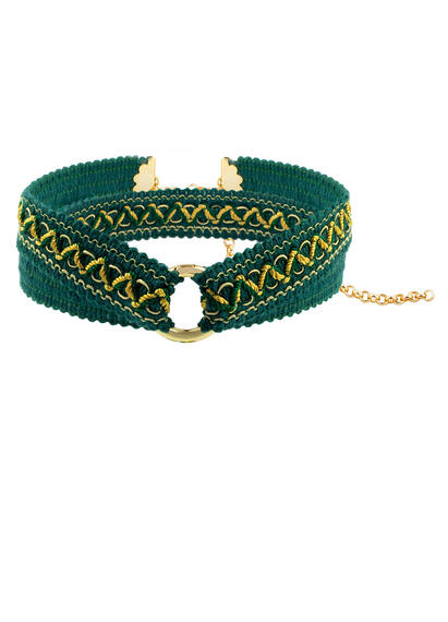 Choker Passamaneria Anello Verde - Lebole Maison