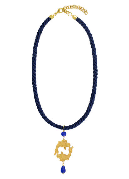 Collana Passamaneria Cordoncino Carpe Blu - Lebole Maison
