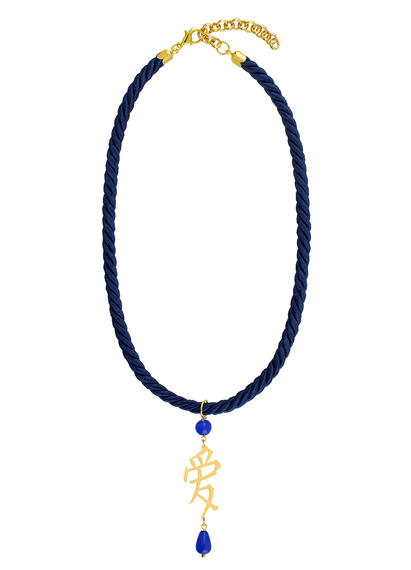 Collana Passamaneria Cordoncino Amore Blu - Lebole Maison