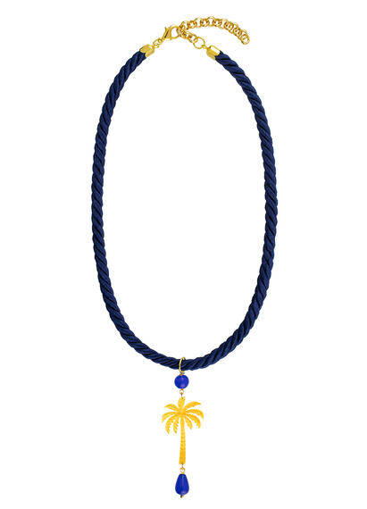 Collana Passamaneria Cordoncino Palma Blu - Lebole Maison