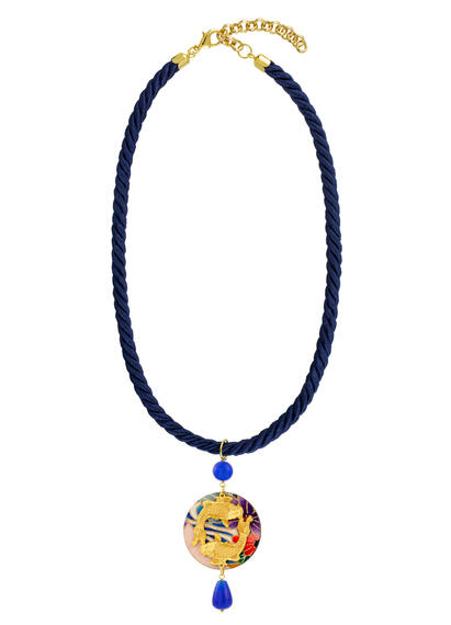 Collana Passamaneria Cordoncino Carpe Blu - Lebole Maison