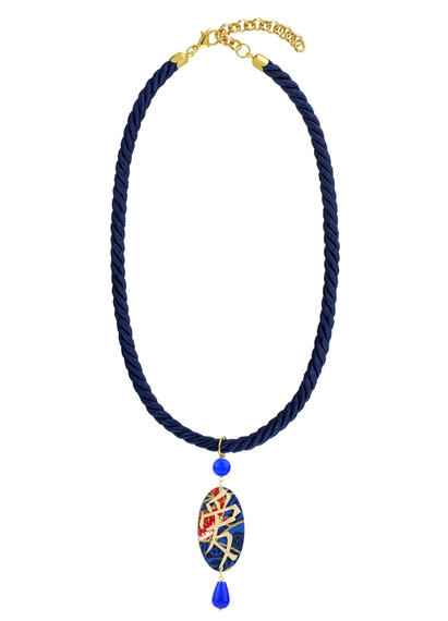 Collana Passamaneria Cordoncino Amore Blu - Lebole Maison