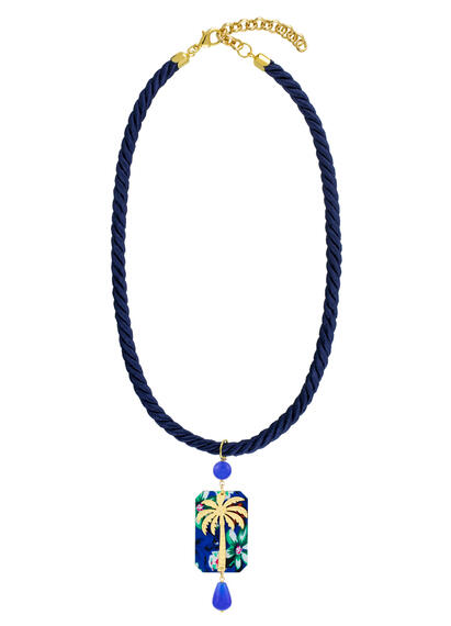 Collana Passamaneria Cordoncino Palma Blu - Lebole Maison