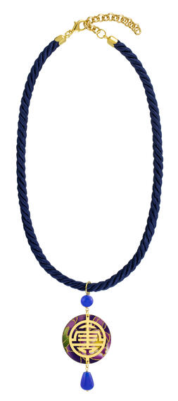 Collana Passamaneria Cordoncino Shou Blu - Lebole Maison