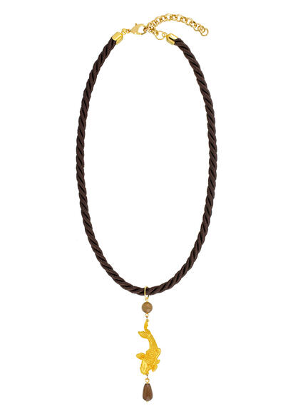 Collana Passamaneria Cordoncino Carpa Marrone - Lebole Maison