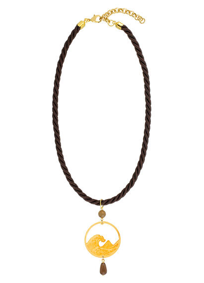 Collana Passamaneria Cordoncino Onda Marrone - Lebole Maison