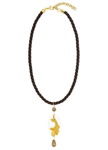 Collana Passamaneria Cordoncino Carpa Plexi Marrone - Lebole Maison