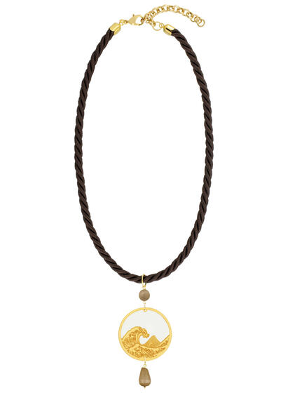 Collana Passamaneria Cordoncino Onda Plexi Marrone - Lebole Maison