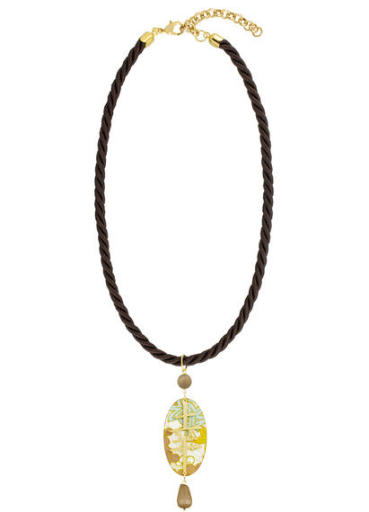 Collana Passamaneria Cordoncino Fortuna Marrone - Lebole Maison