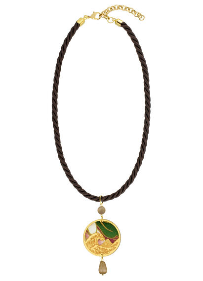 Collana Passamaneria Cordoncino Onda Marrone - Lebole Maison