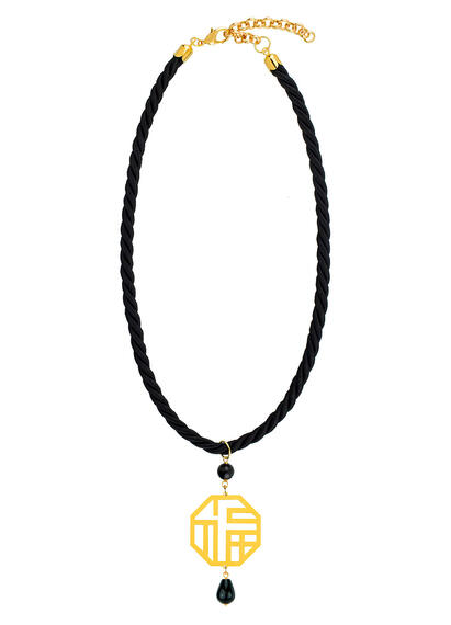 Collana Passamaneria Cordoncino Lu Nero - Lebole Maison