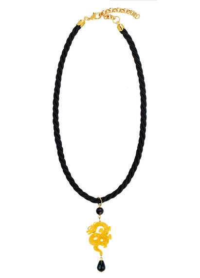 Collana Passamaneria Cordoncino Drago Nero - Lebole Maison